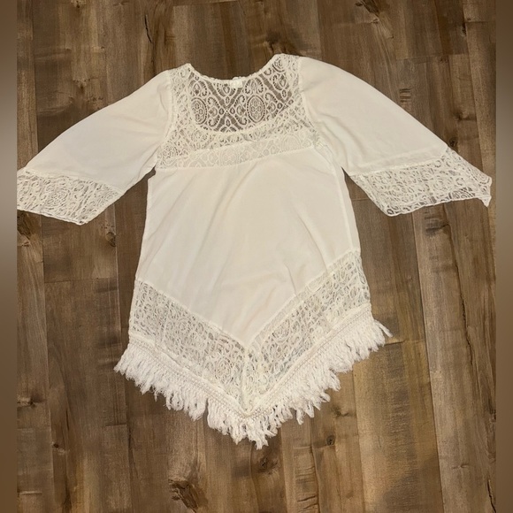 Becca Amore Cover-Up Tunic White Dress Size Small - Picture 8 of 9